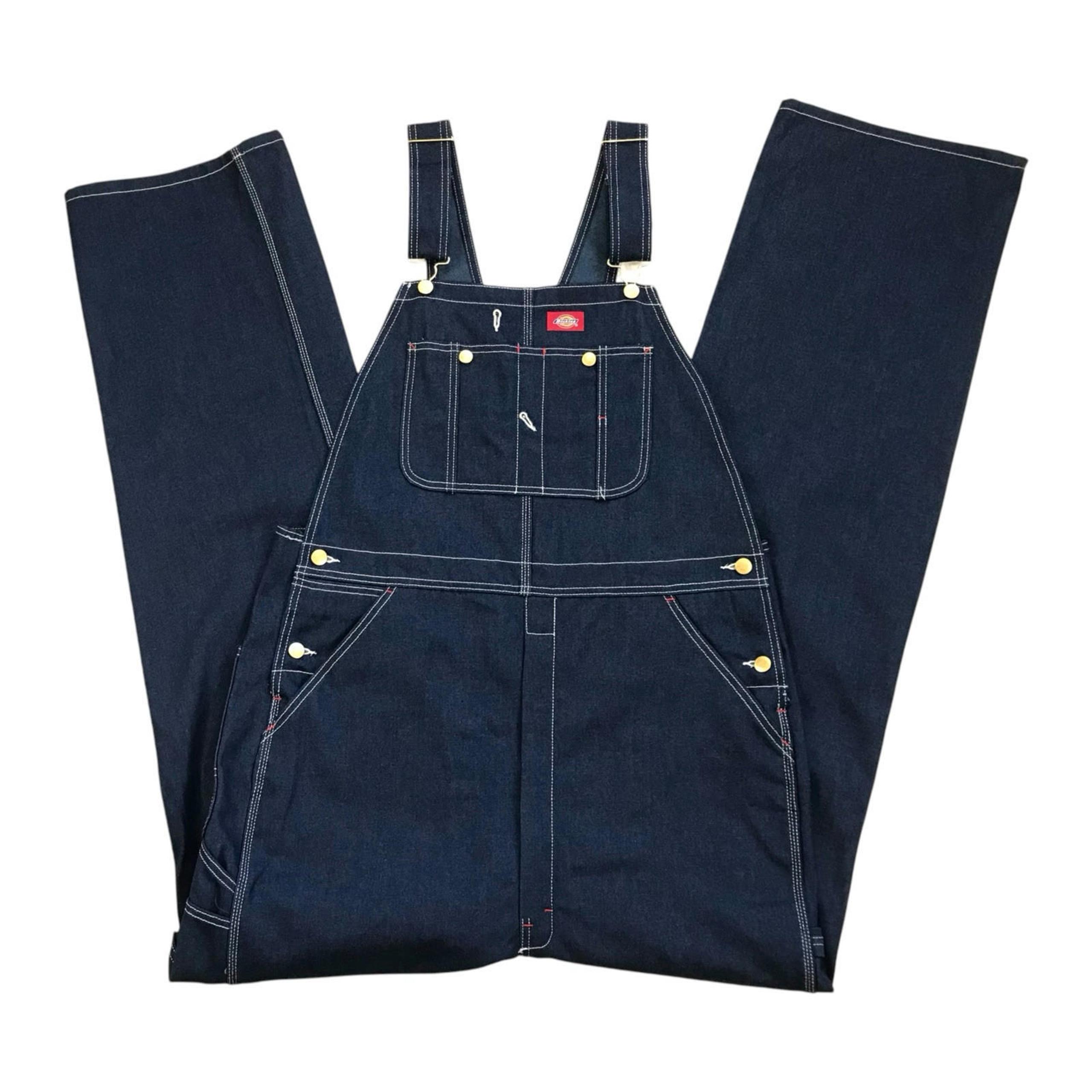 Dickies Denim Overalls 38x36 Mens Blue Jeans Bib Carpenter Workwear Unlined NWOT