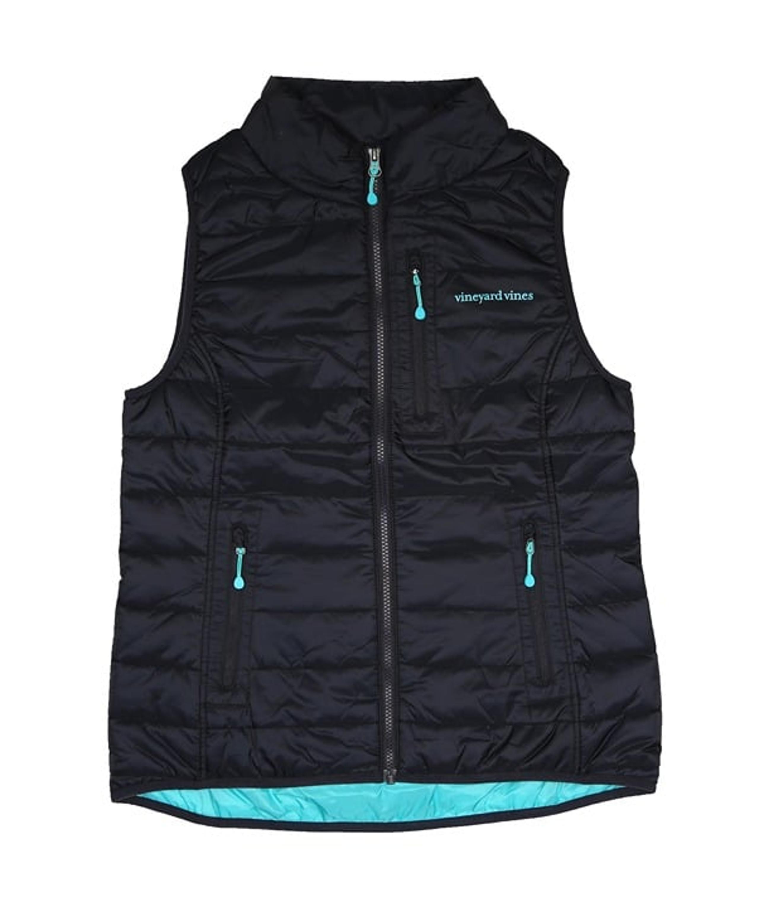 NWT Vineyard Vines Women "MOUNTAIN WEEKEND VEST" Black Size Small MSRP $158