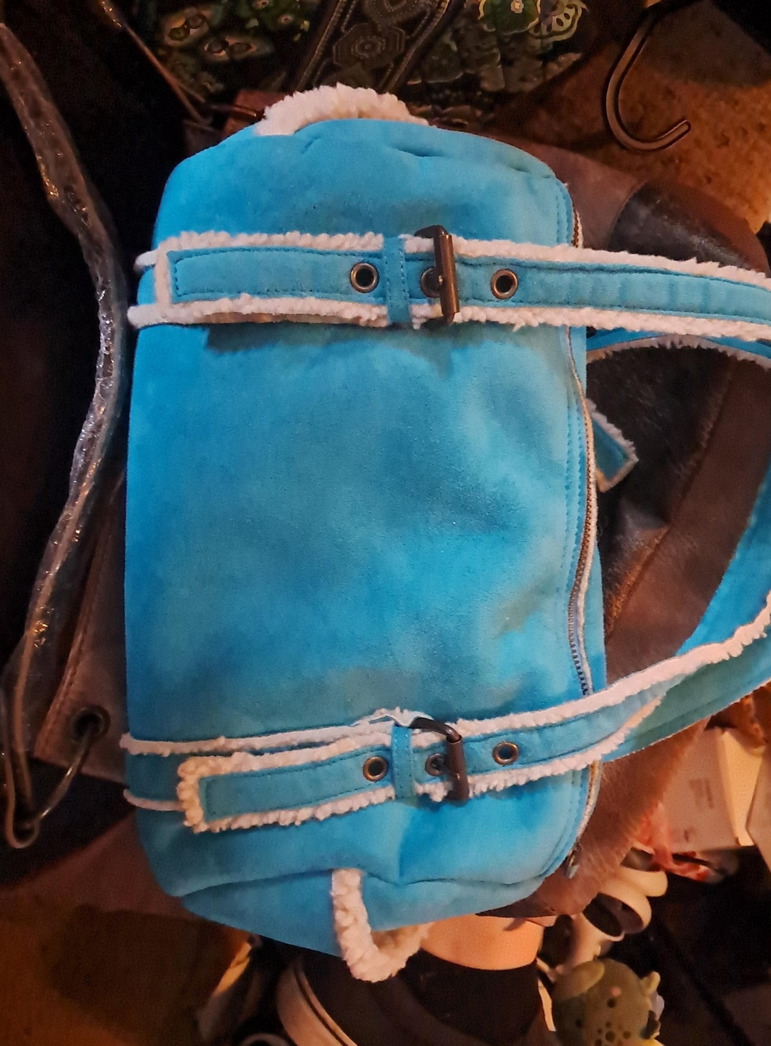 Y2k vintage old navy faux suede shoulder bag with sherpa lining