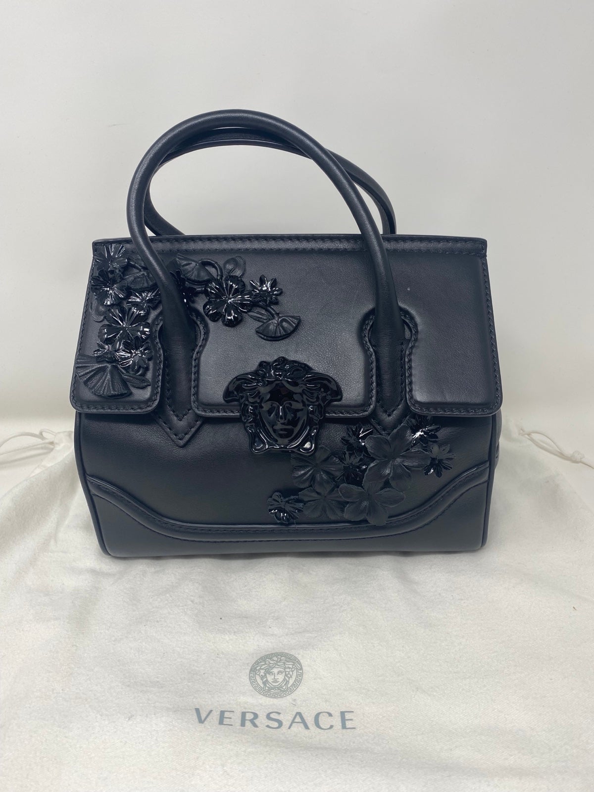 VERSACE handle bag BLACK