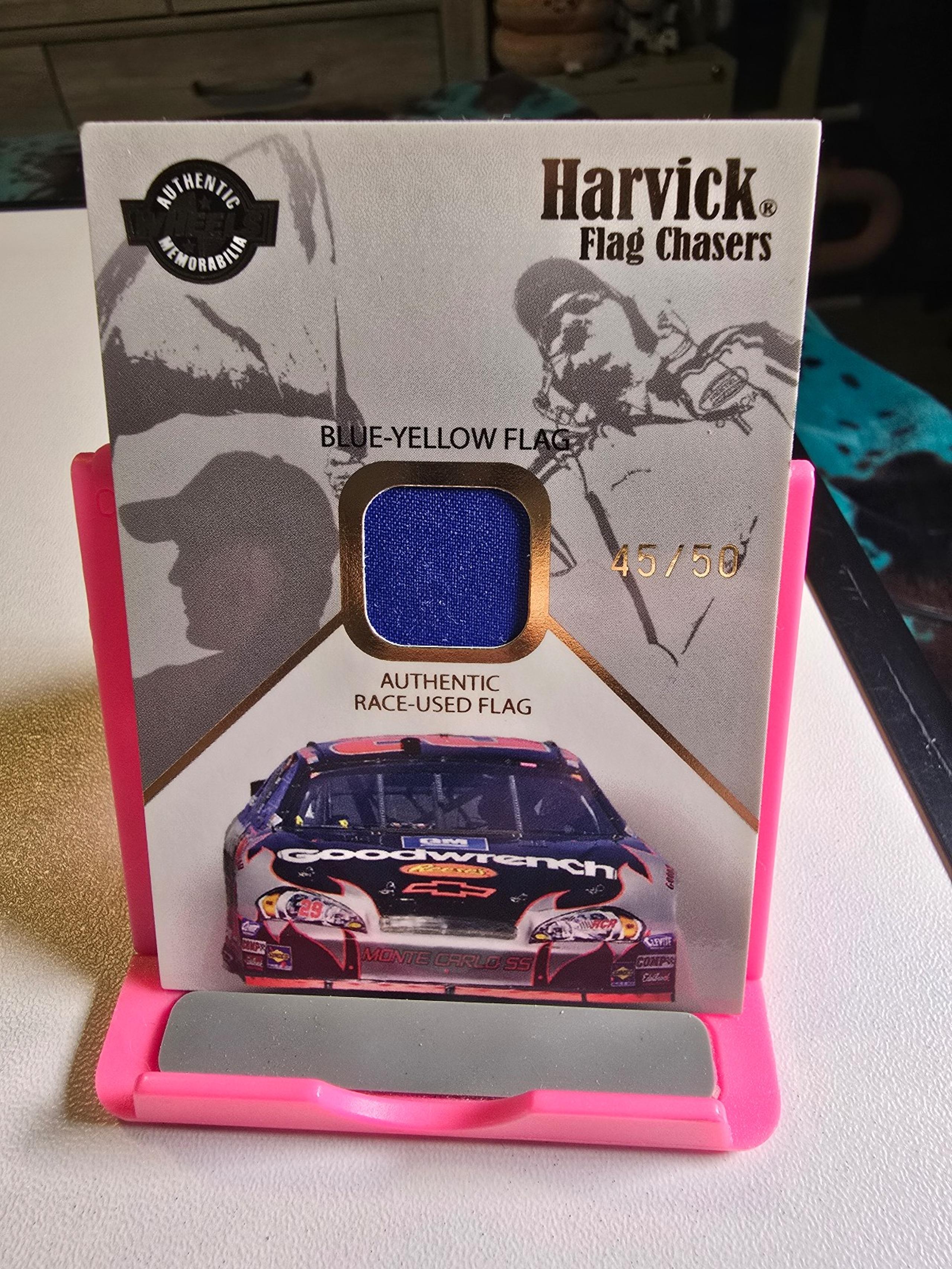 2007 Press Pass Wheels High Gear Flag Chasers Blue #FC3 Kevin Harvick /50
