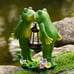 Kiss Frogs Statue for Garden Decor Solar Lantern LED Outdoor Decoration Figurine