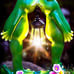 Kiss Frogs Statue for Garden Decor Solar Lantern LED Outdoor Decoration Figurine