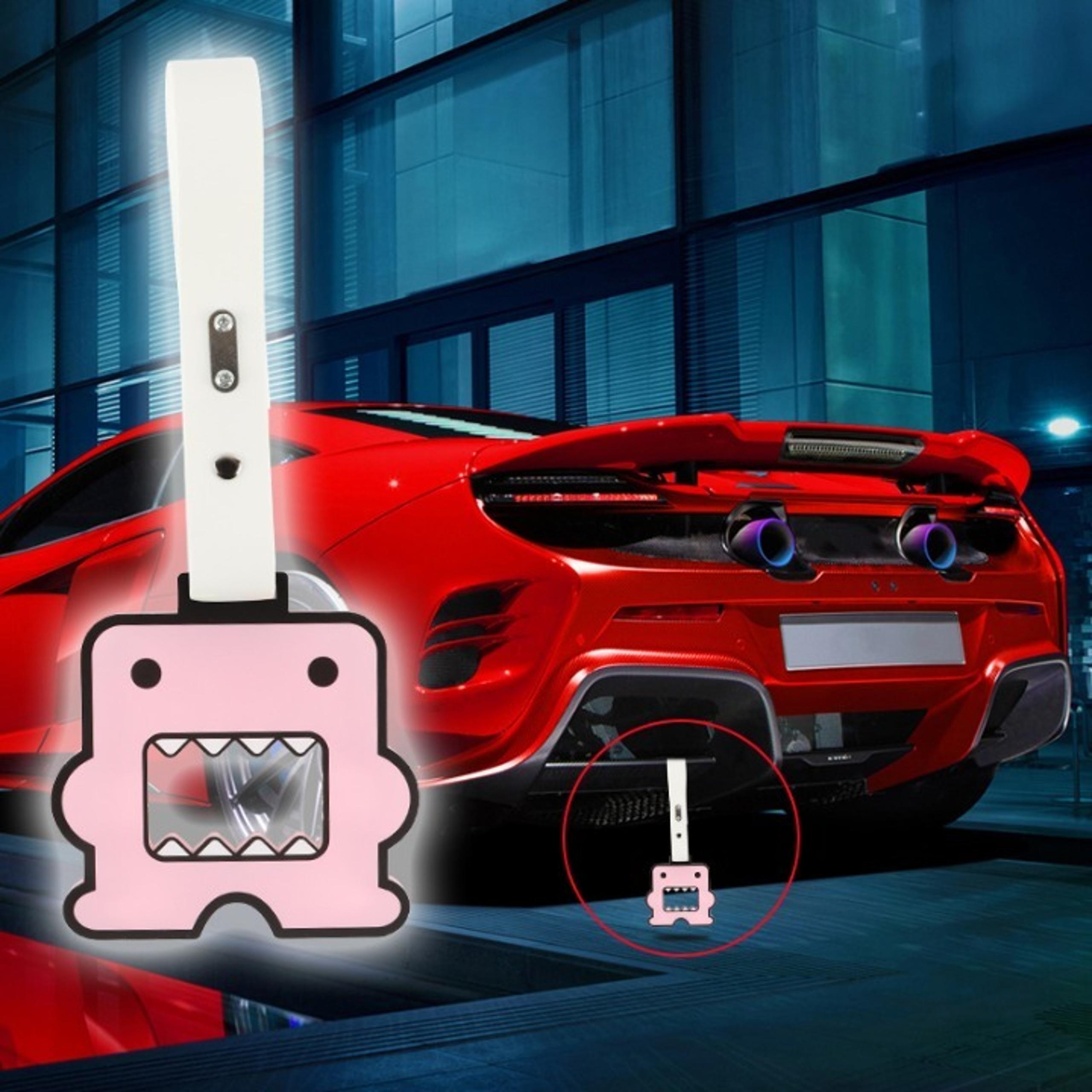Brand New Domo Shaped Pink JDM TSURIKAWA Subway Bus Black Handle Strap Charm