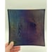 Handmade Iridescent Dichroic Fused Art Glass 8” Square Butterfly Plate Signed KA