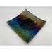 Handmade Iridescent Dichroic Fused Art Glass 8” Square Butterfly Plate Signed KA