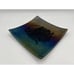 Handmade Iridescent Dichroic Fused Art Glass 8” Square Butterfly Plate Signed KA