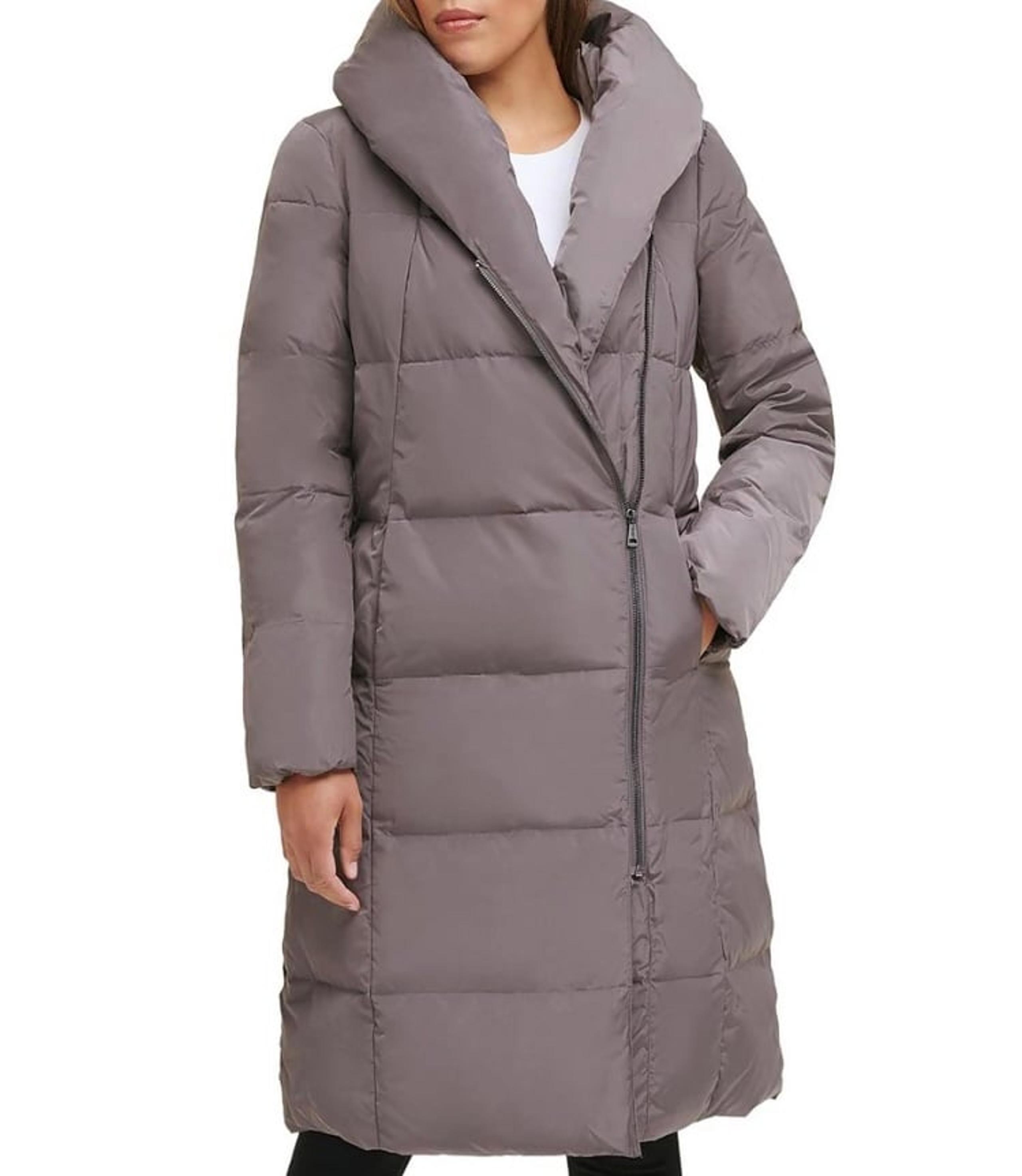 Cole Haan Puffer Coat M Signature Taffeta Down Quilted Oversize Hooded Front Zip