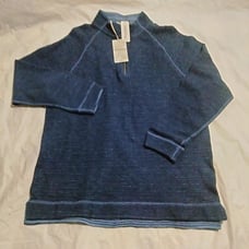 Tommy Bahama Flip Breaker Half Zip LS Reversible Pullover Blue Mens Size L