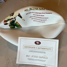 Jesse Sapolu #61 SF 49ers Center & Offensive Guard Commemorative Football