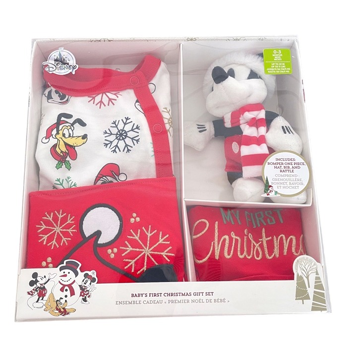 Disney Store Mickey Mouse and Friends My First Christmas Baby Gift Set 0-3M