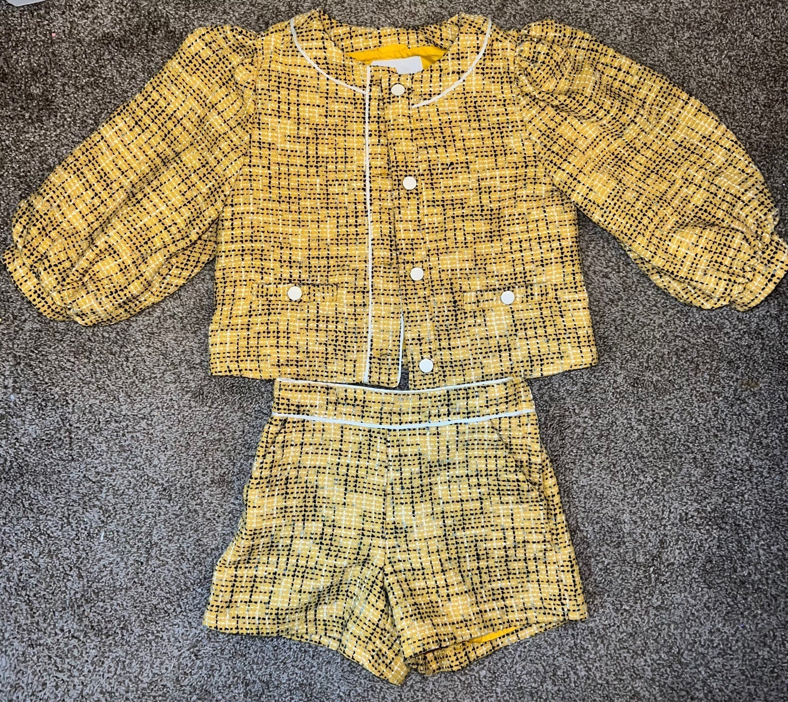 Janie and Jack Bouclé Balloon Sleeve Jacket Set
