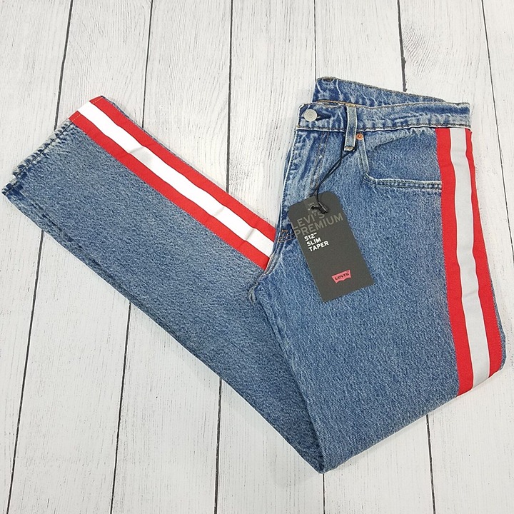 Levis 512 Slim Taper Jeans Mens sz 31x31 (Tag 31x32) Reflective Side Stripe