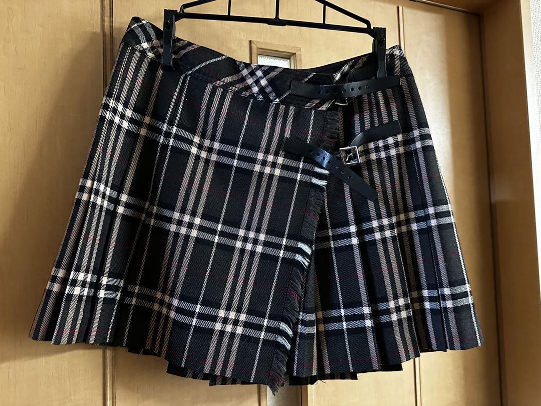 BURBERRY BLUE LABEL Plaid Pleated Skirt 38