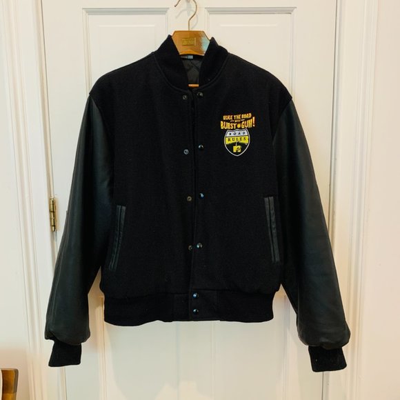 Vintage 80s 90s MTV Varsity Jacket - Wool and Leather, Adult XL, Pre-Owned