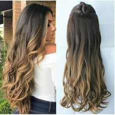 Brown Blonde Clip In Extension