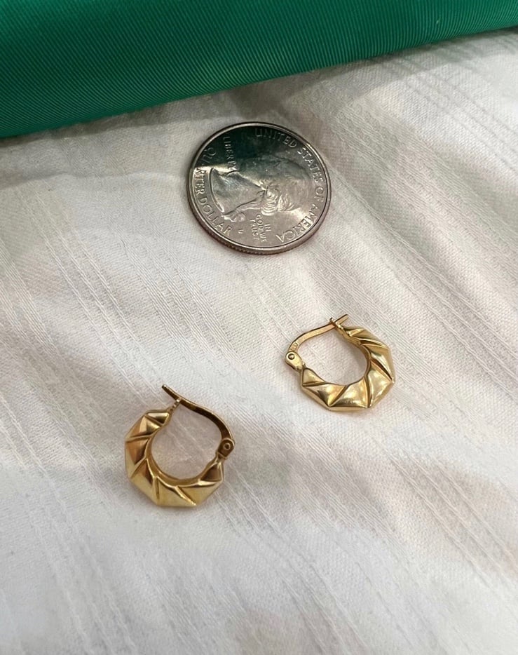 Solid 14k Yellow Gold Vintage Y2K Earrings