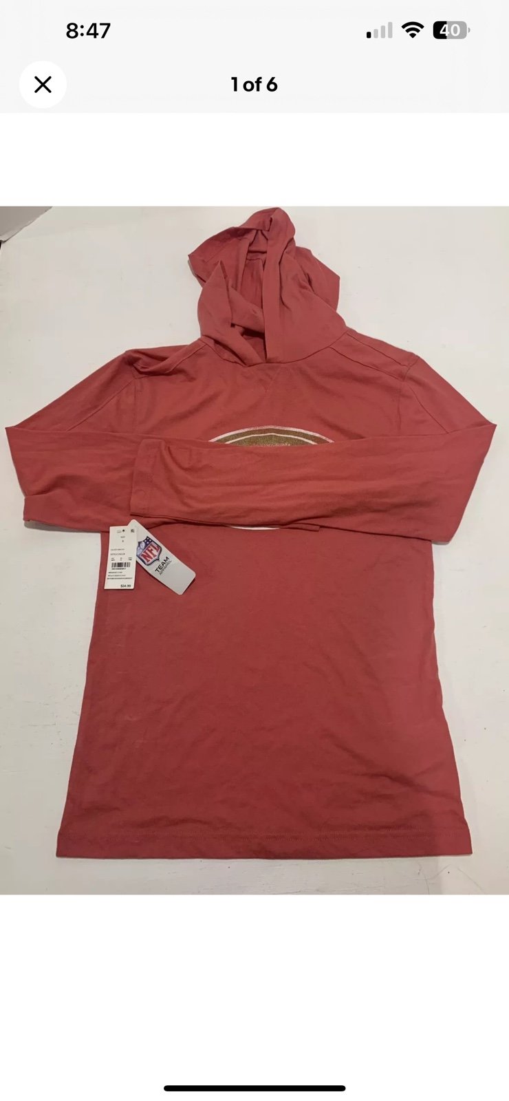 NFL San Francisco 49ers Women’s Hoodie Sweatshirt Size S/P