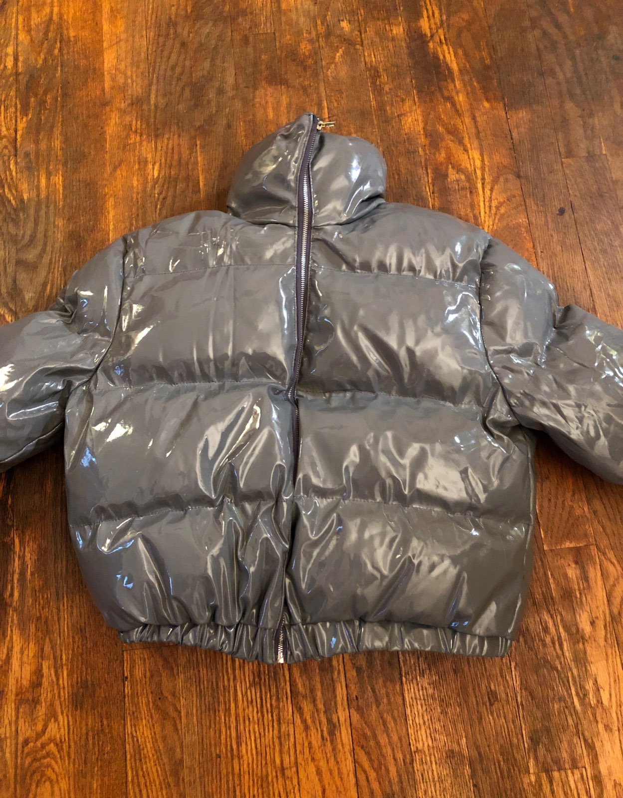 Grey puffer coat