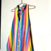 MDS Stripes Rainbow Multiple Stripe Collared Button Down Shirt Dress Size 2