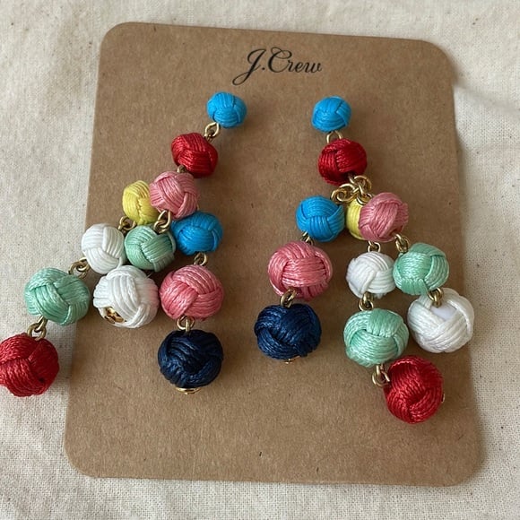 J.Crew Love knot Chandelier Drop Earrings Never worn New with bag