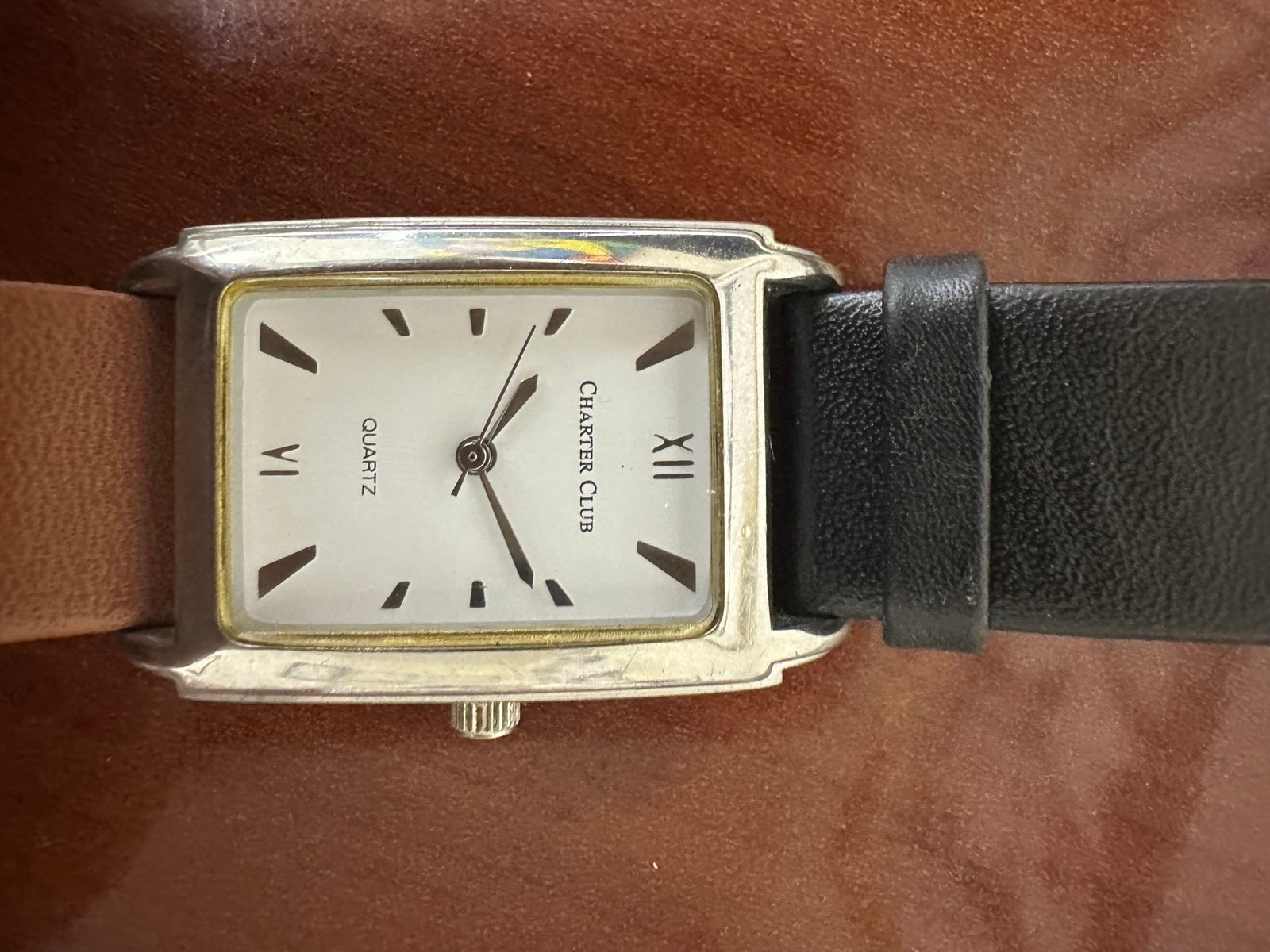 Watch Charter Club leather strap