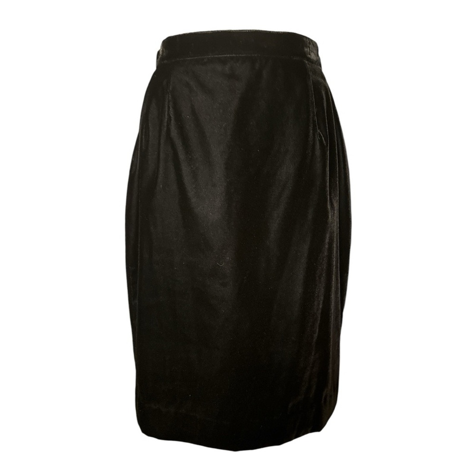 VINTAGE LESLIE FAY Velvet Pencil Midi Skirt Size 10