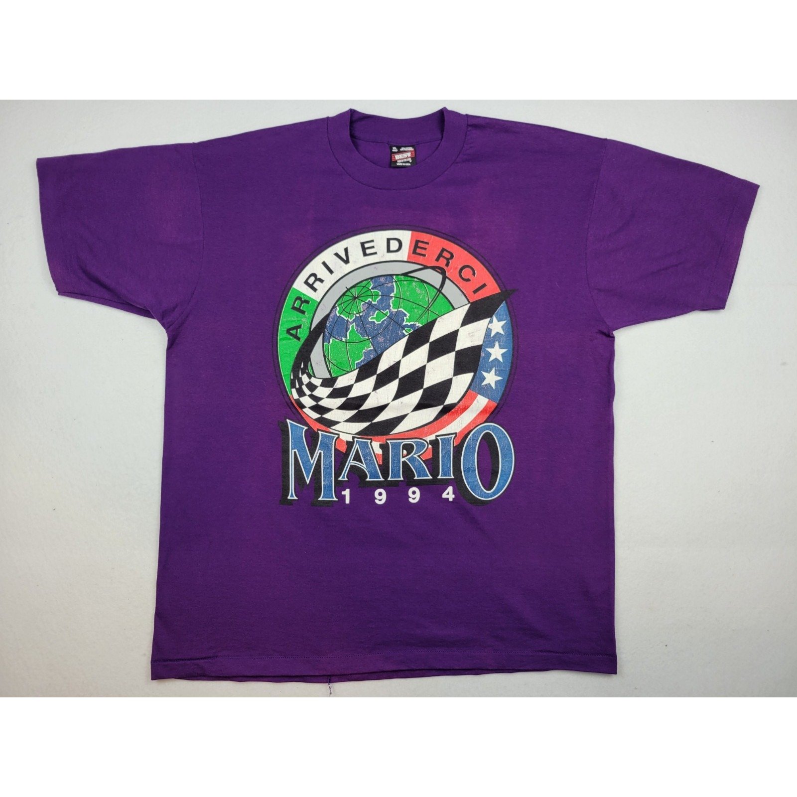 Vintage 1994 Arrivederci Mario Newman Haas Indy Car Racing Shirt Mens XL Texaco