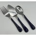 3 Pc Vtg Fiesta Swirl Flatware Serving Set Blue Pie Server Slotted Spoon Fork