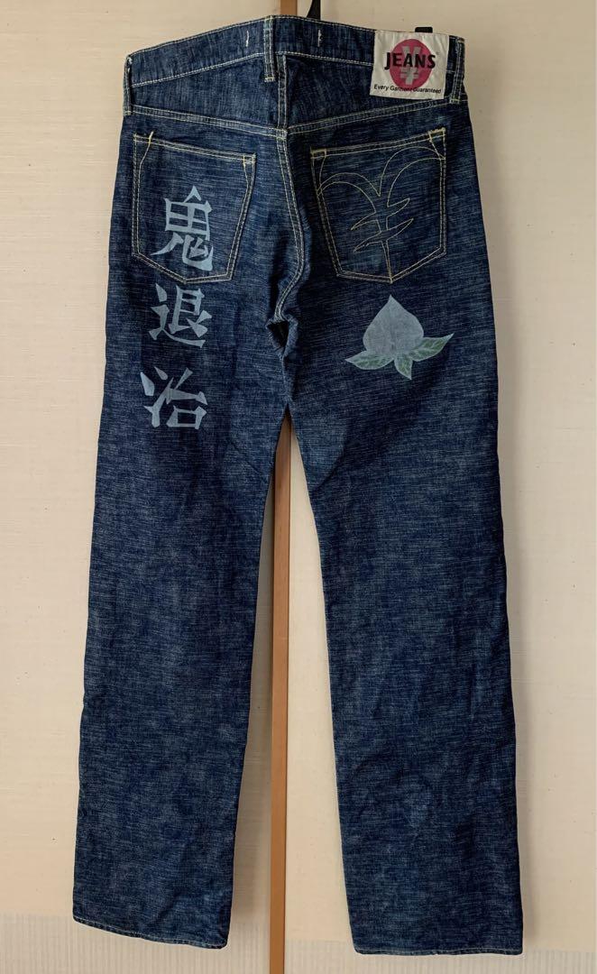Men's Denim Pants Jeans Oni Taiji Print Size 32 No Brand