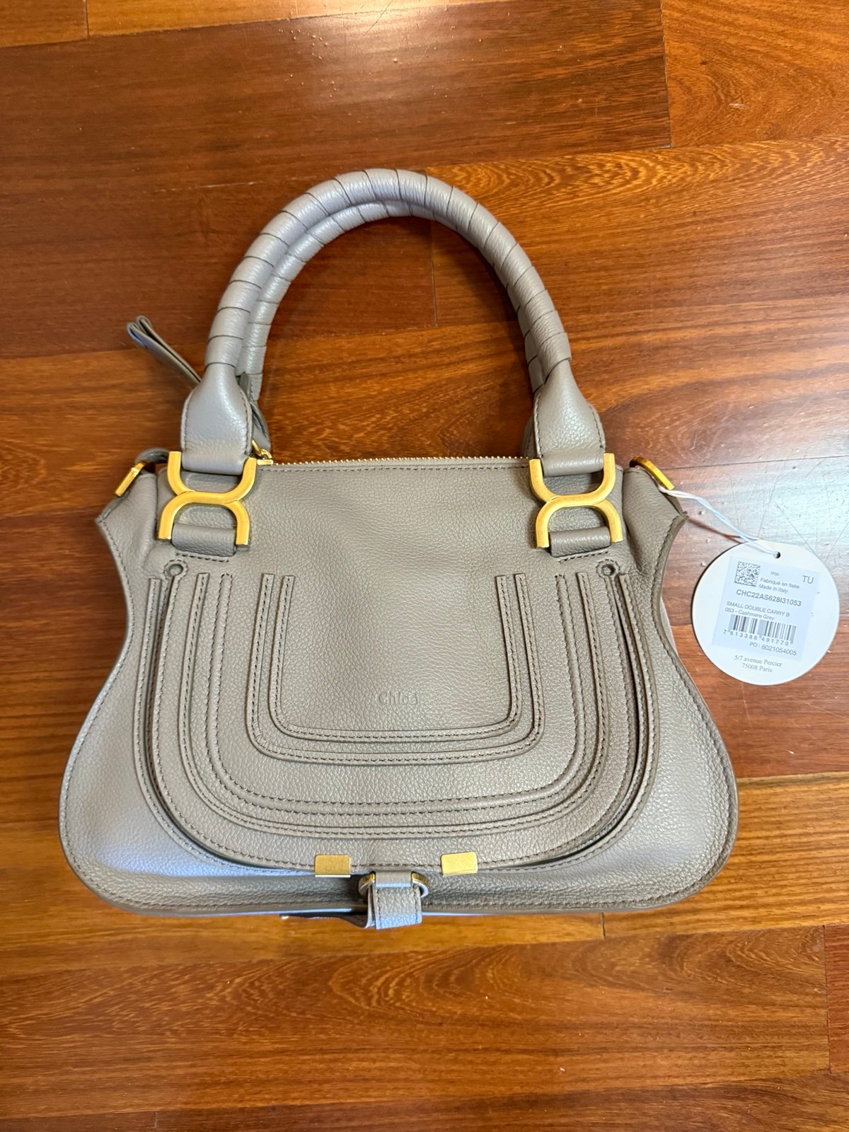 NWT Chloe Small Double Marcie Cashmere Grey
