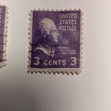 Vintage Thomas Jefferson 3 cent stamps and the statue of liberty vintage stamps
