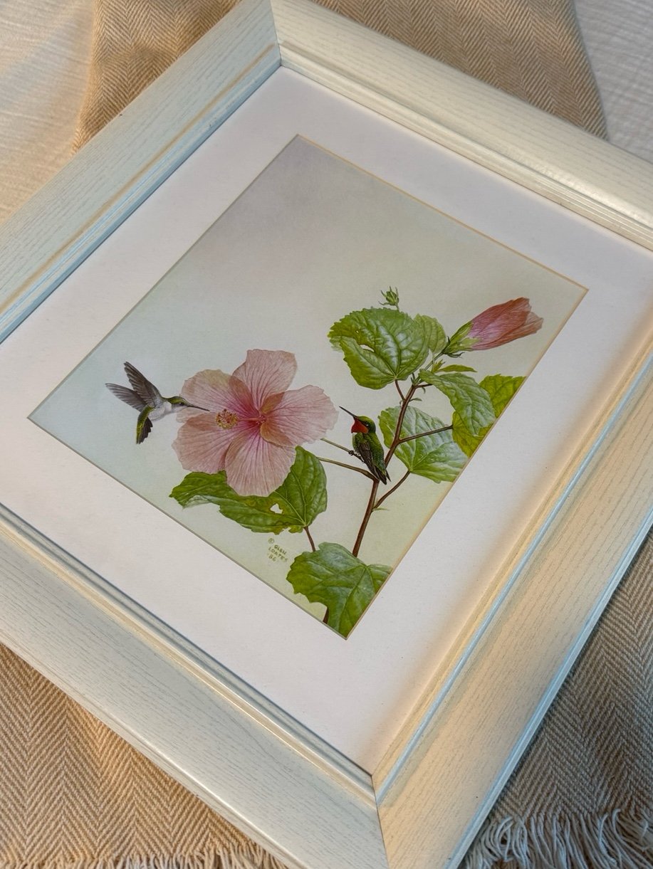 Glen Oates Gallery (Canada) Floral and Hummingbird Framed Art - originally $175