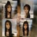Circular part human hair lace black wig