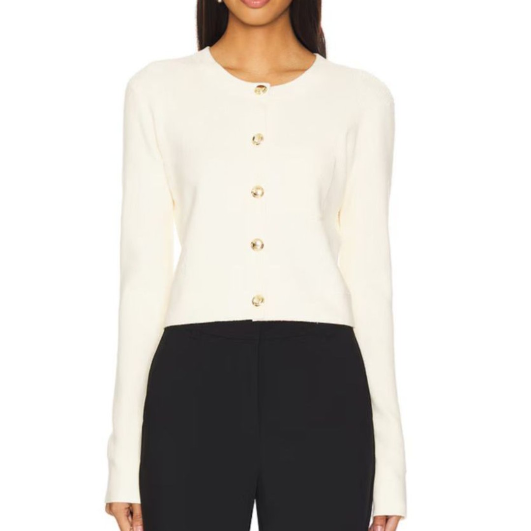 NWT Favorite Daughter The Quinn Cardigan In Cream Size Medium
