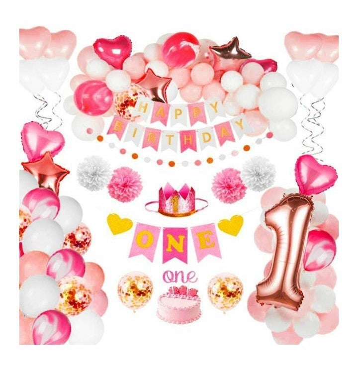 1st Birthday Girl Decorations - Baby Gir
