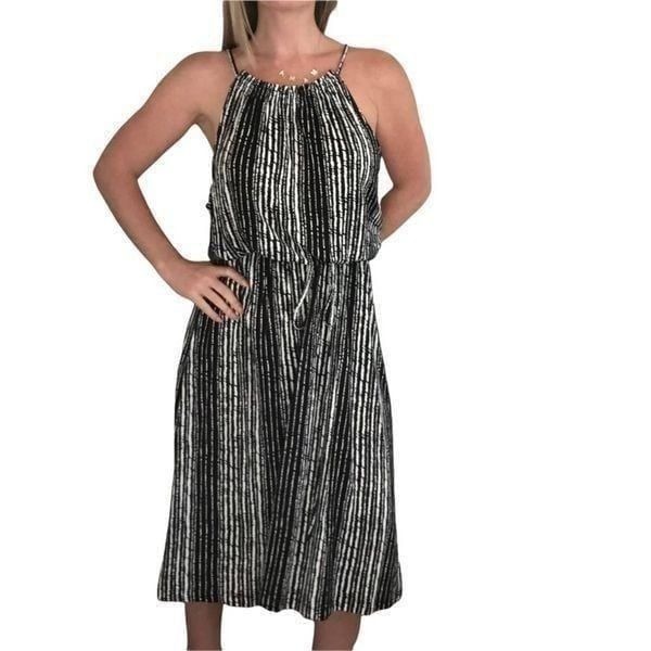 NWT LOFT black and white dress with tie waist