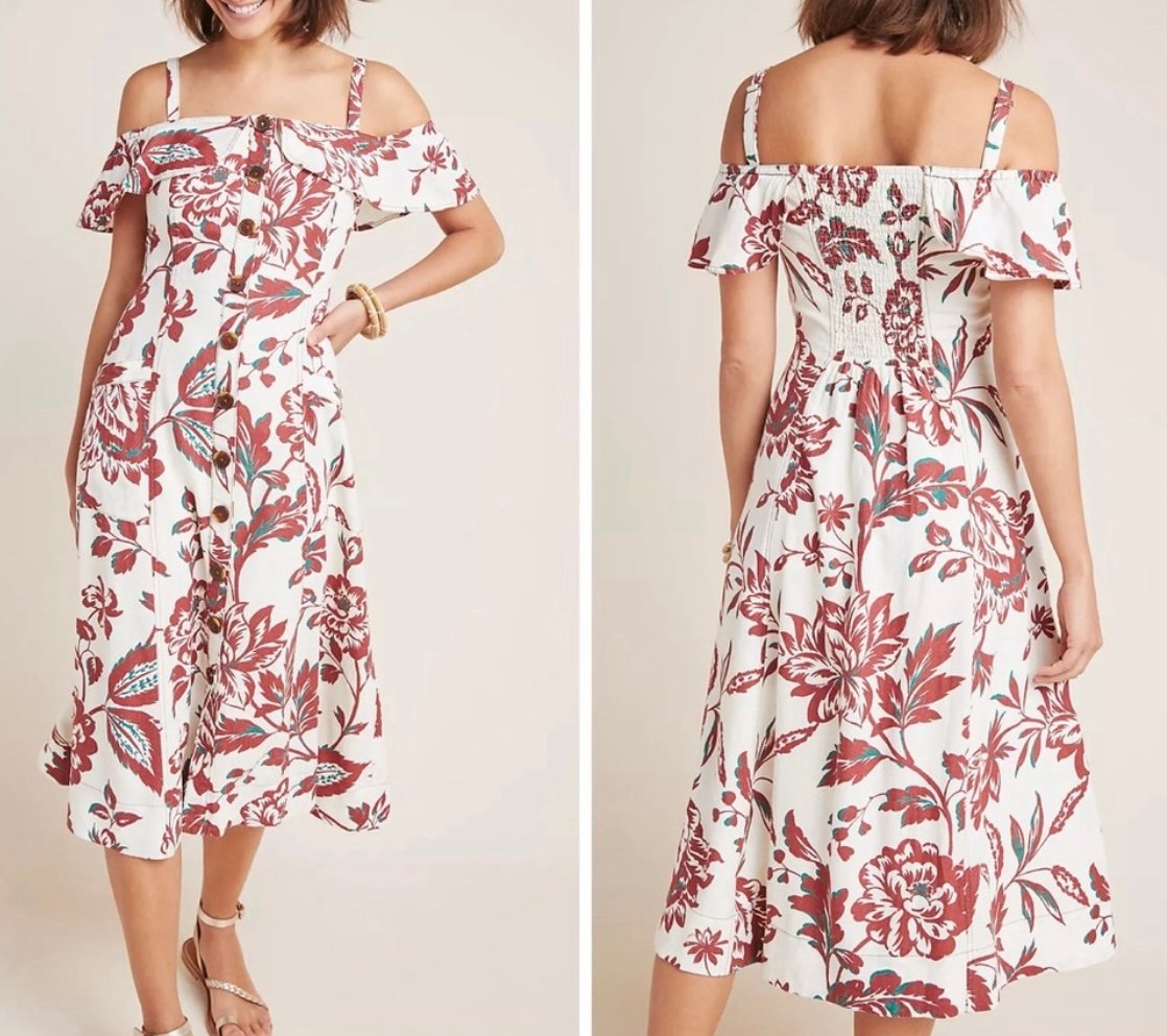 Anthropologie Oahu Midi Dress - Size 2