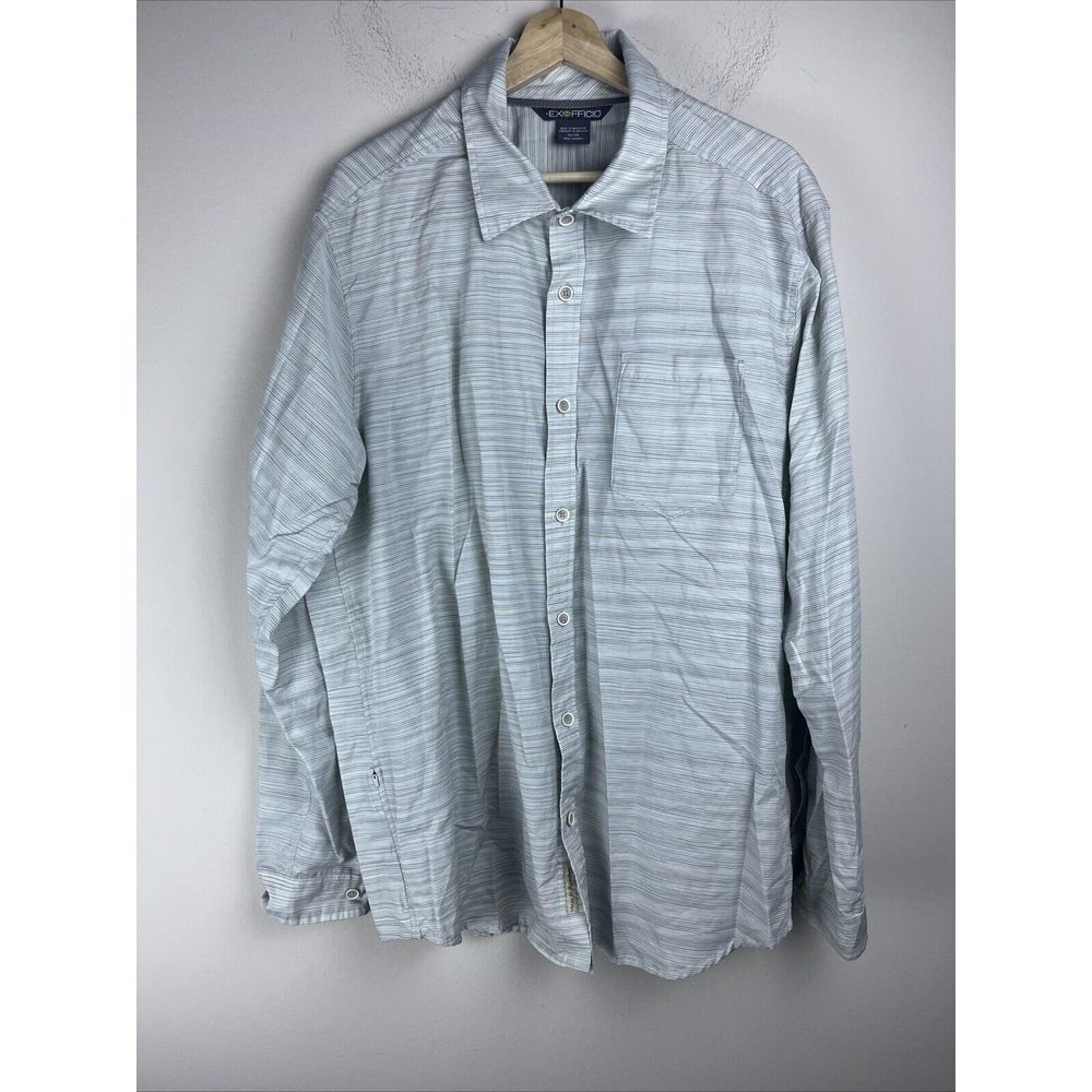 ExOfficio Men's Xl Long Sleeve With Zipper Vents Button-Up