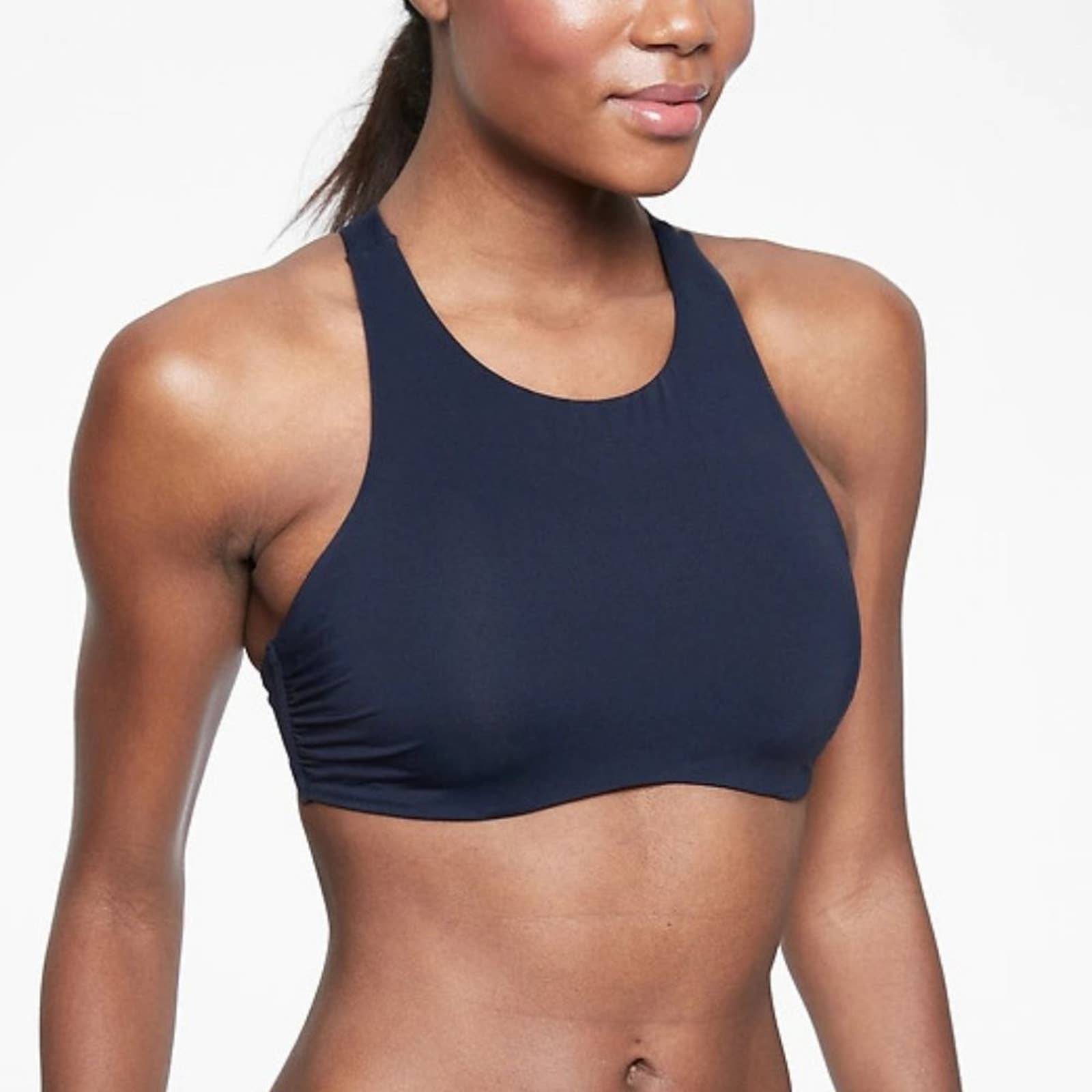 Athleta Zimbabwe High Neck Bikini Top-Navy/White-40B/C-NWT Athleta Zimbabwe High Neck Bikini Top-Navy/White-40B/C-NWT