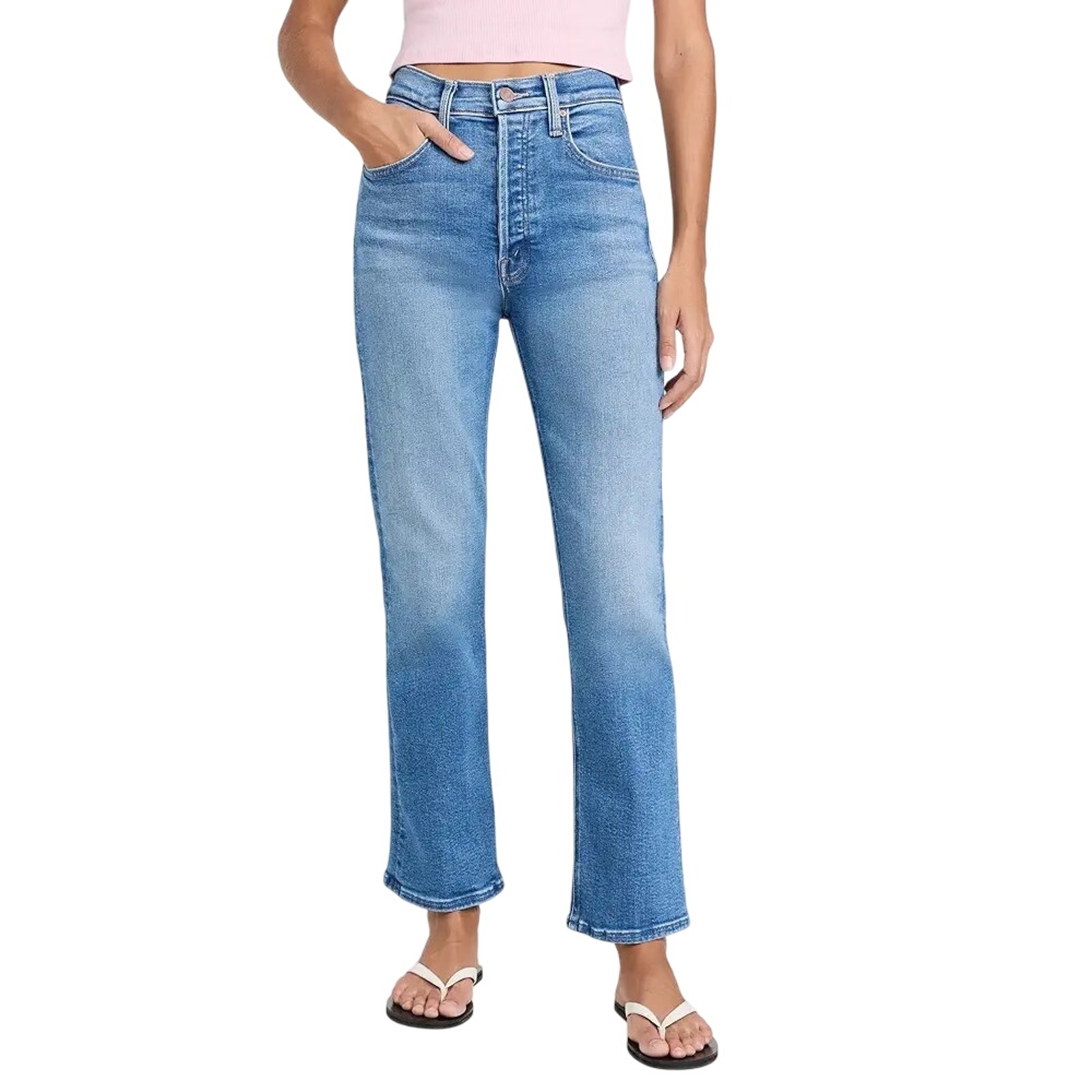 Mother Jeans The Tripper Ankle 29 Mint Condition Blue Wash Hidden Button Fly