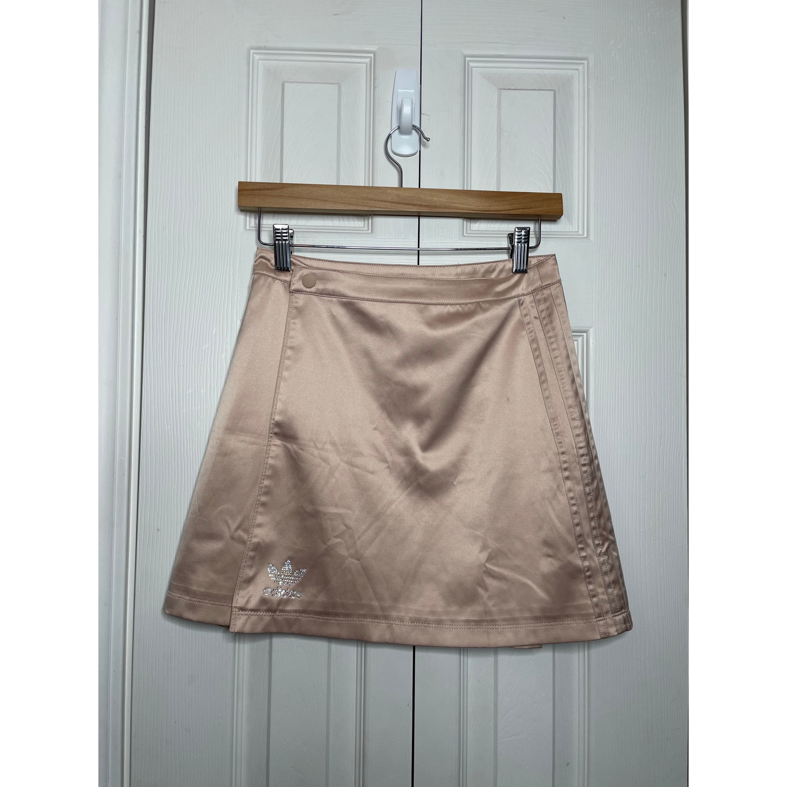 Adidas Luxe Satin Wrap Skirt Silky Mini Skirt Womens Size XS