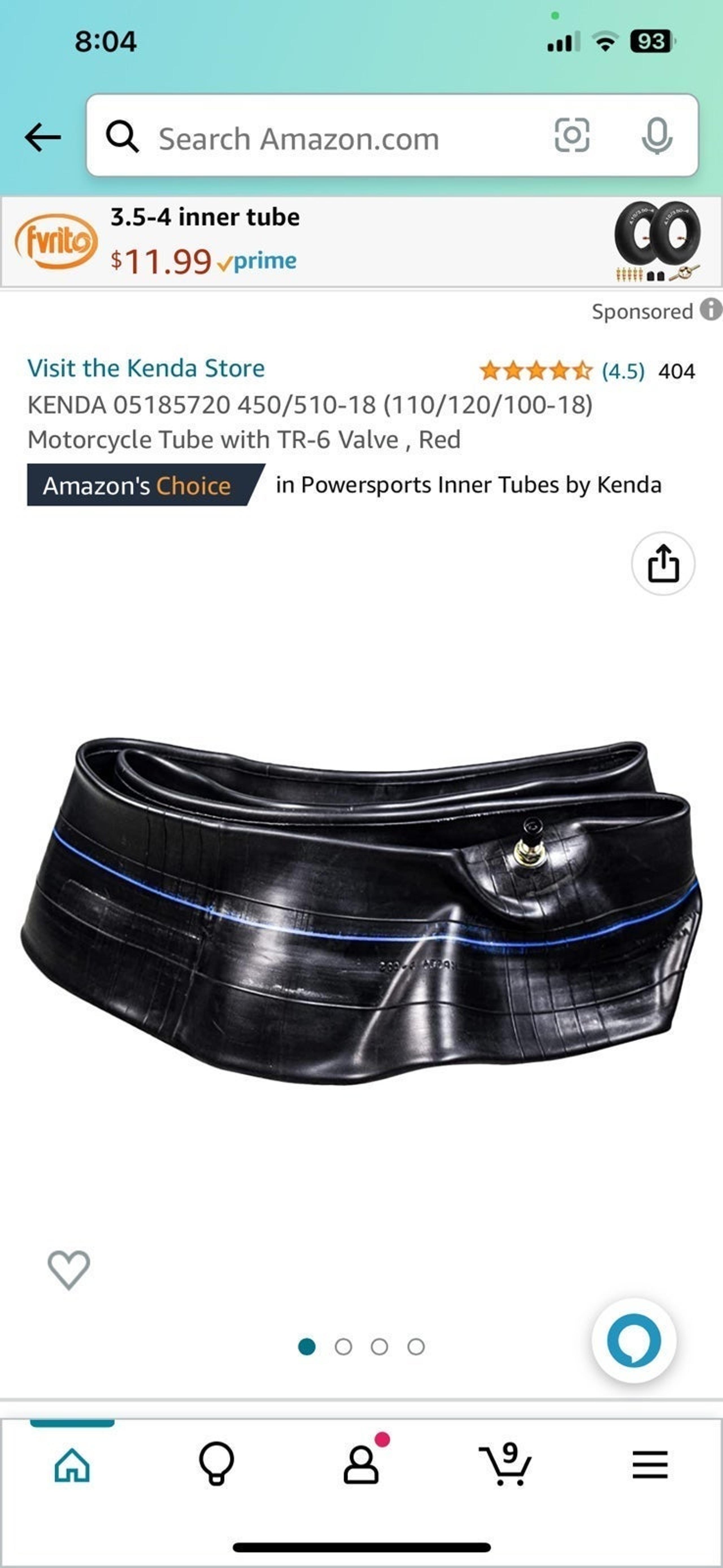 2 New Kenda Motorcycle Tubes