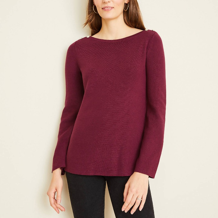 Ann Taylor Shoulder Button Sweater