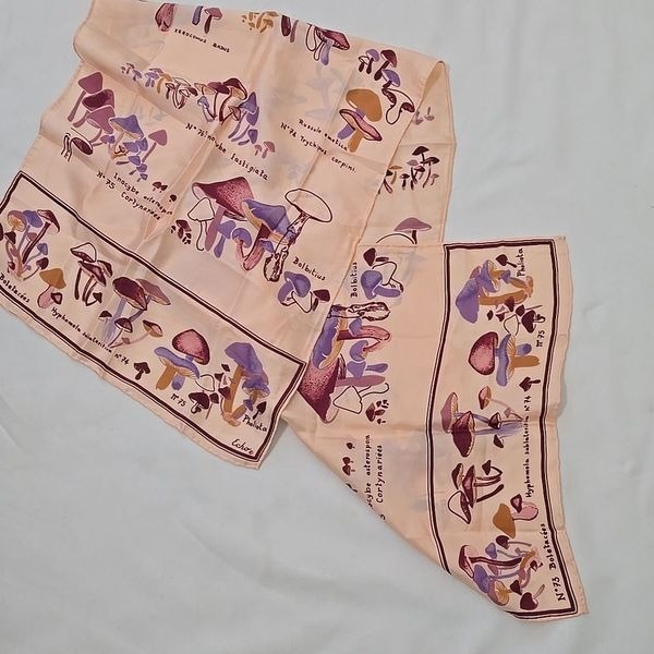 vintage Echo Mushroom ID silk scarf