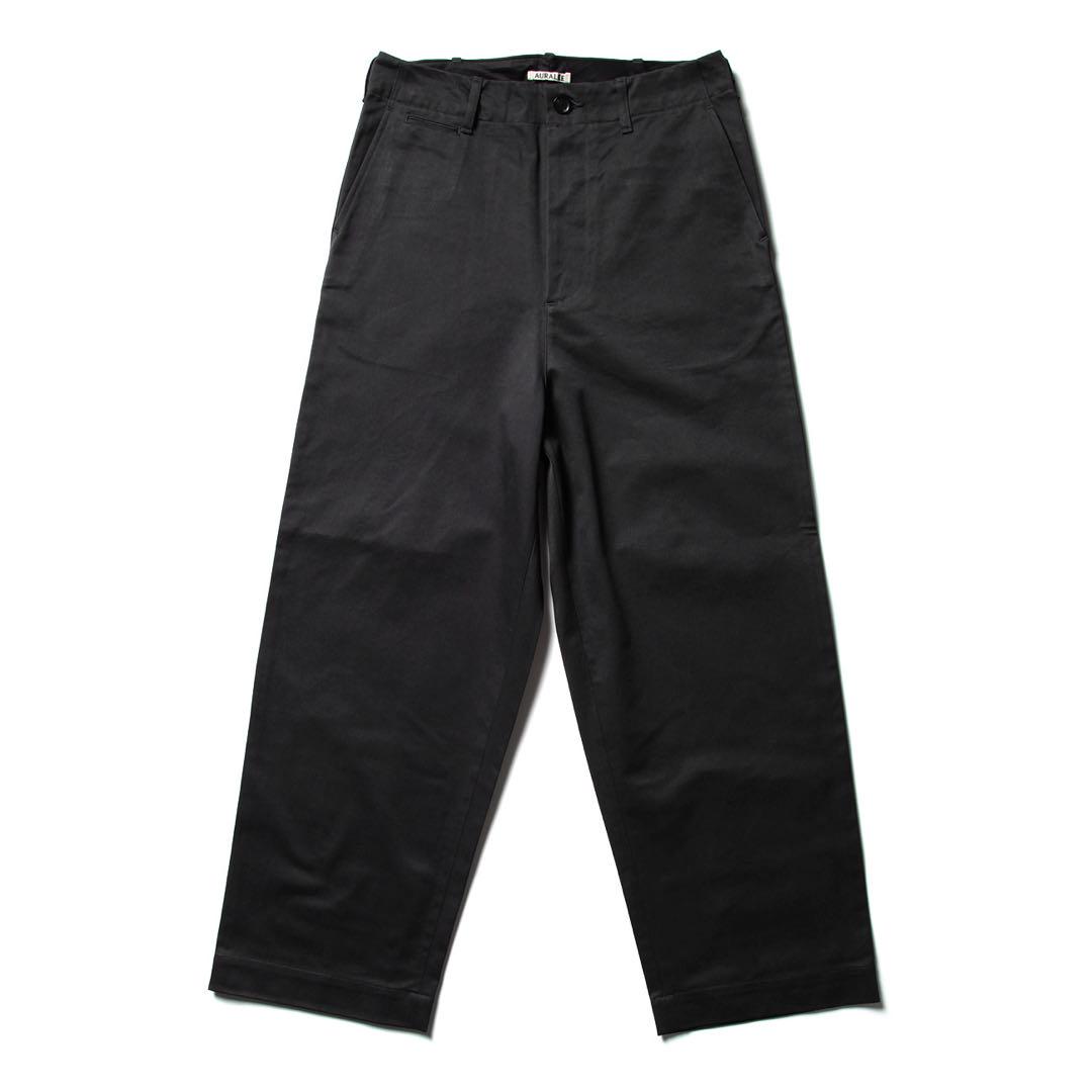 AURALEE WASHED FINX CHINO WIDE PANTS size 4