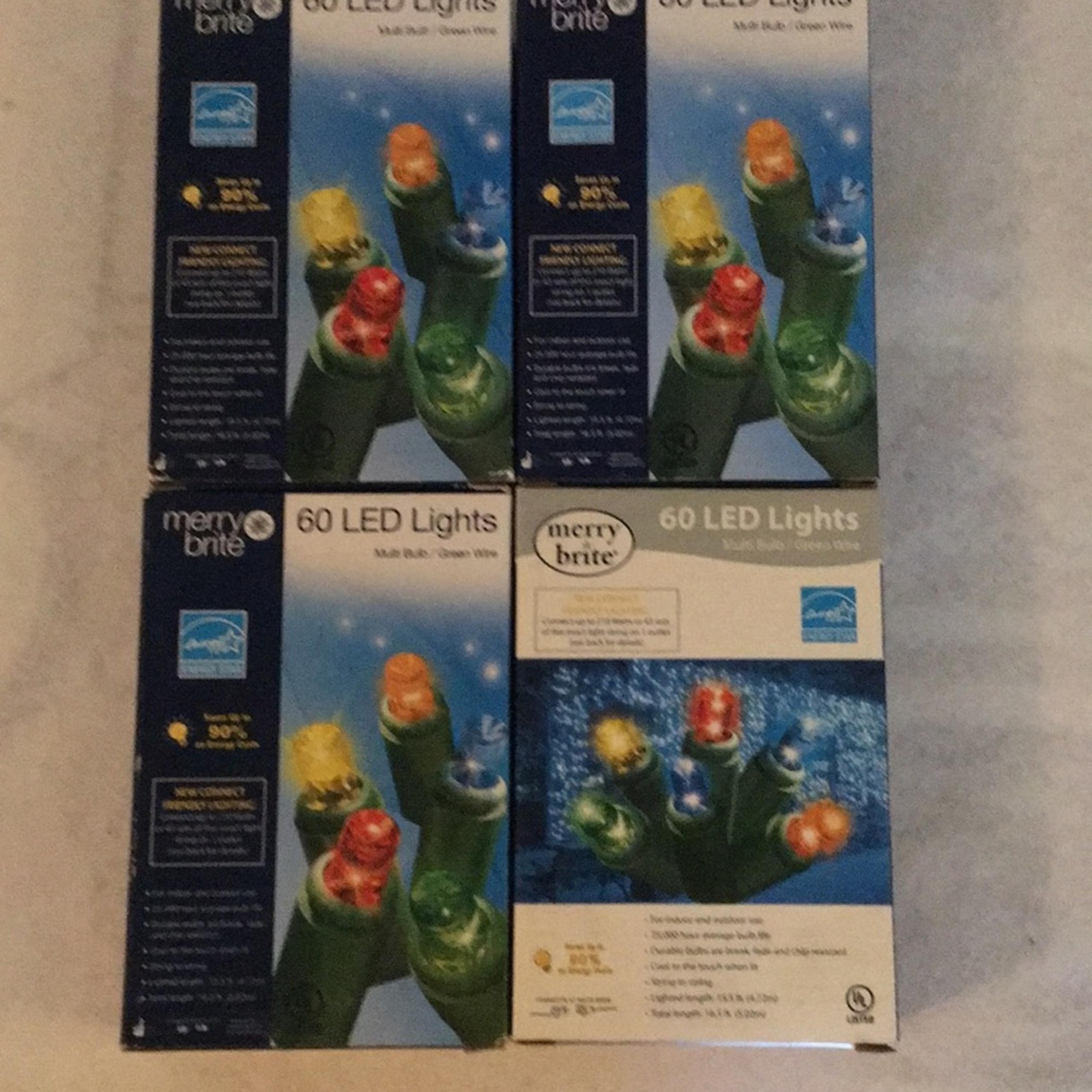 Merry Brite 60 LED Multi-Color Lights - 4 Boxes - New