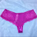 NWT Victoria’s Secret Magenta Wide Side Lace Purple Velvet Thong