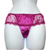 NWT Victoria’s Secret Magenta Wide Side Lace Purple Velvet Thong