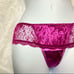 NWT Victoria’s Secret Magenta Wide Side Lace Purple Velvet Thong